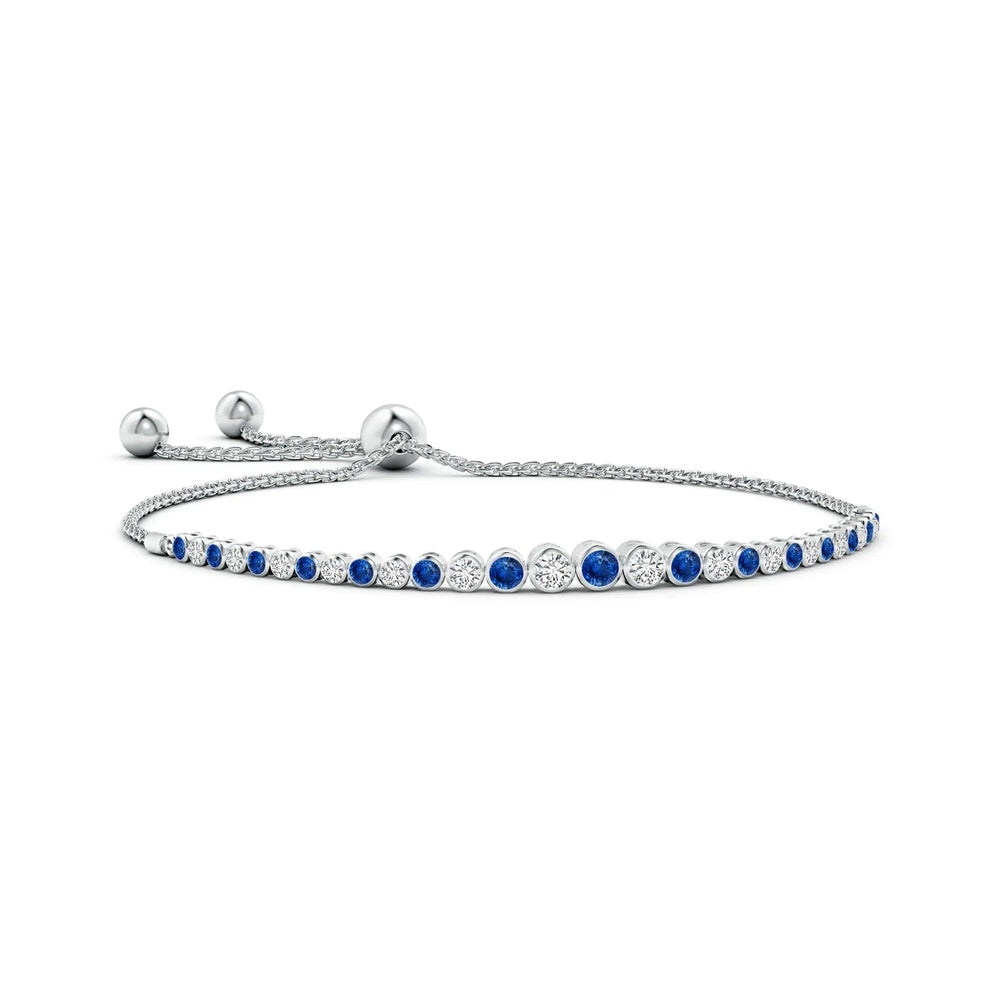 Blue and outlet White Sapphire Adjustable bracelet