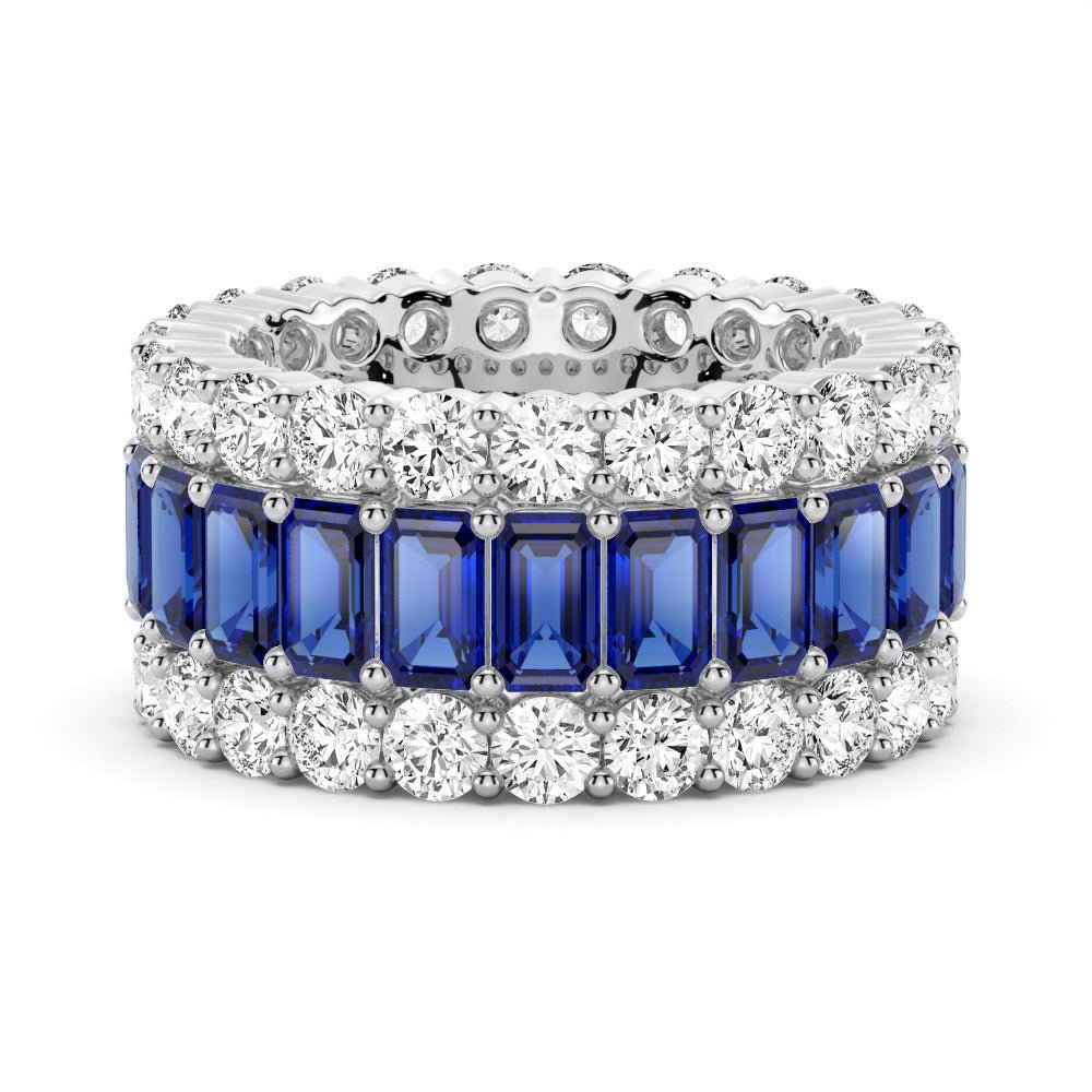 15.4 CT Baguette Cut Gemstone Wedding Band - TAYLOR KOM_Lab Grown Sapphire