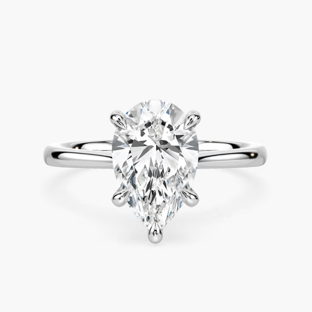 5 Prong Solitaire Stackable Moissanite Engagement Ring - TAYLOR KOM_925 Sterling Silver