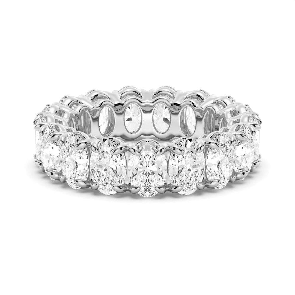 6mm Oval Cut Moissanite Wedding Band - TAYLOR KOM_925 Sterling Silver