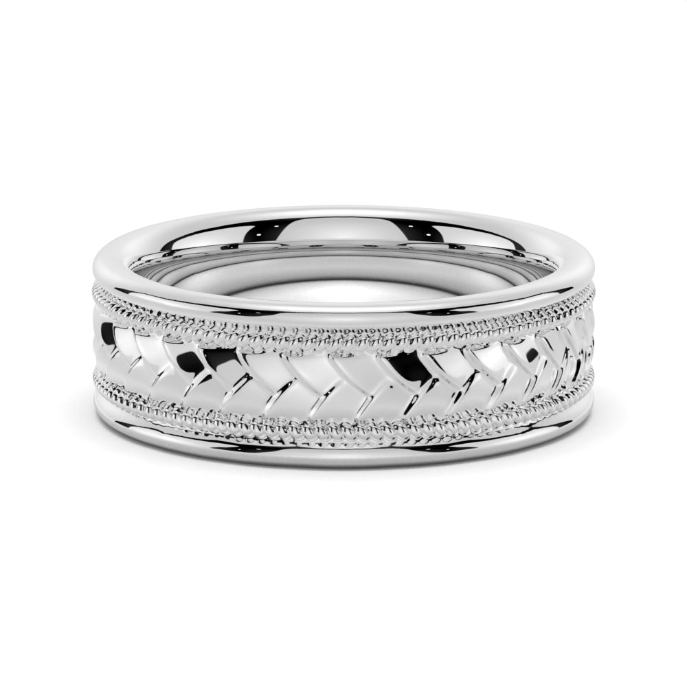 7mm Twisted Rope Men's Wedding Band - TAYLOR KOM_925 Sterling Silver