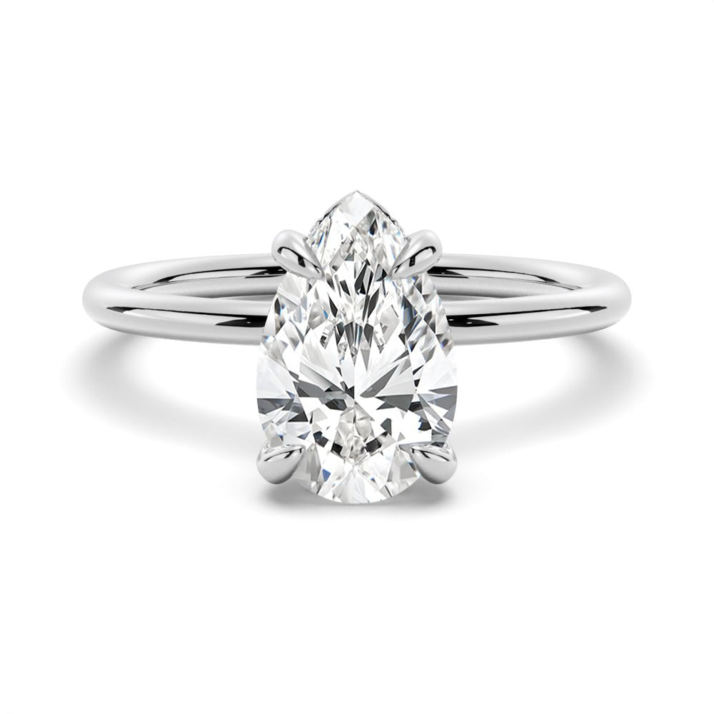 Captivating Raindrop Pear - Shaped Solitaire Moissanite Ring - TAYLOR KOM_925 Sterling Silver