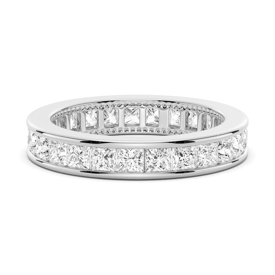 Channel - Set Princess - Cut Moissanite Eternity Wedding Band - 2.48 CT. - TAYLOR KOM_925 Sterling Silver