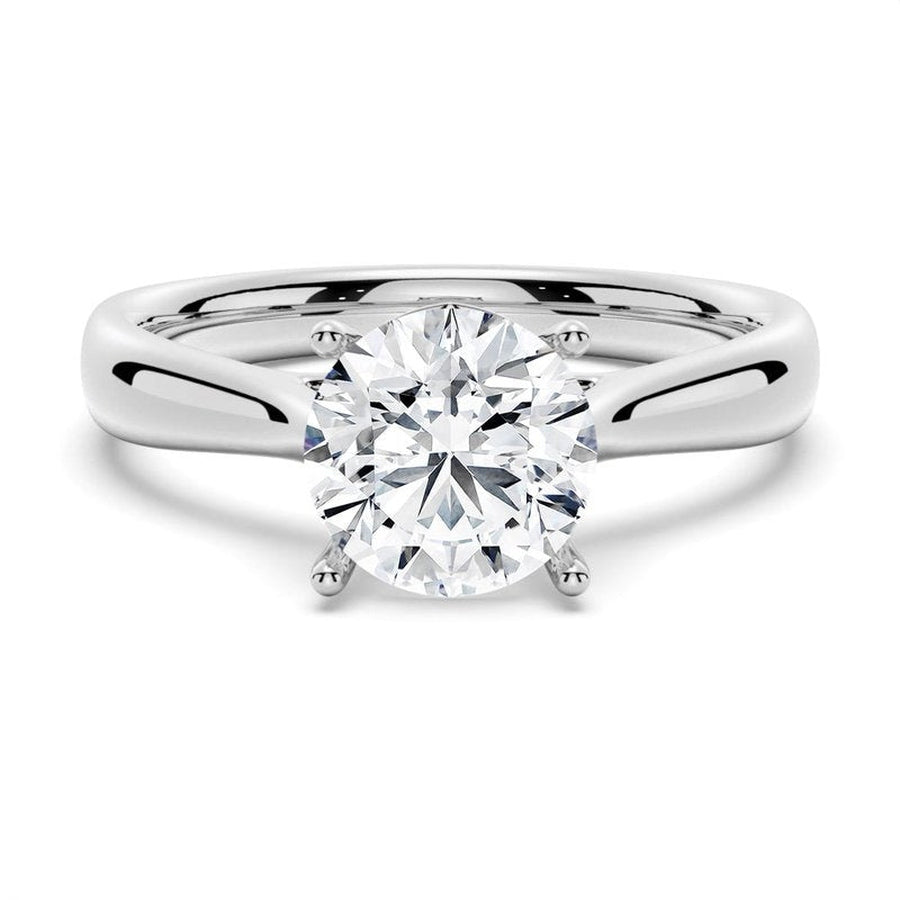 Classic 4 - Prong Solitaire Round Moissanite Ring - TAYLOR KOM_925 Sterling Silver