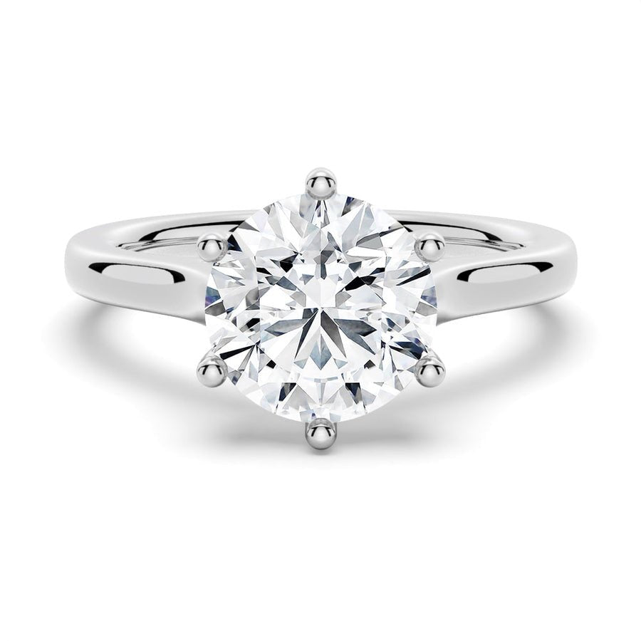 Classic Cathedral - Style Round Engagement Ring - TAYLOR KOM_925 Sterling Silver