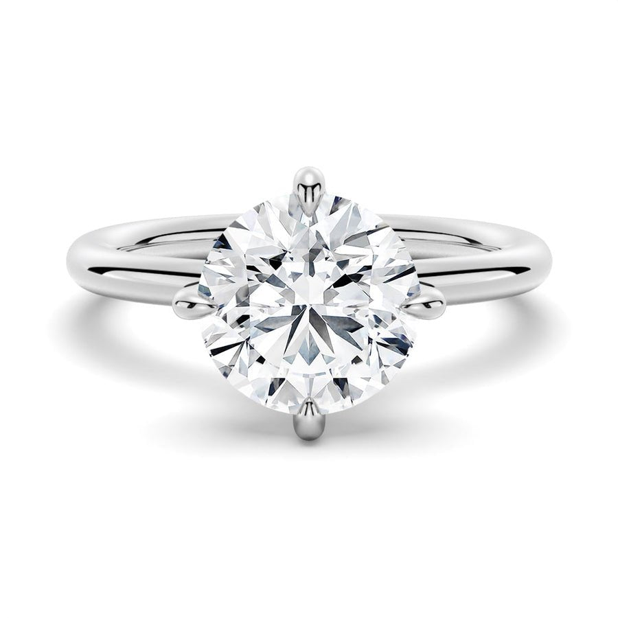 Classic Four - Prong Solitaire Moissanite Engagement Ring - TAYLOR KOM_925 Sterling Silver