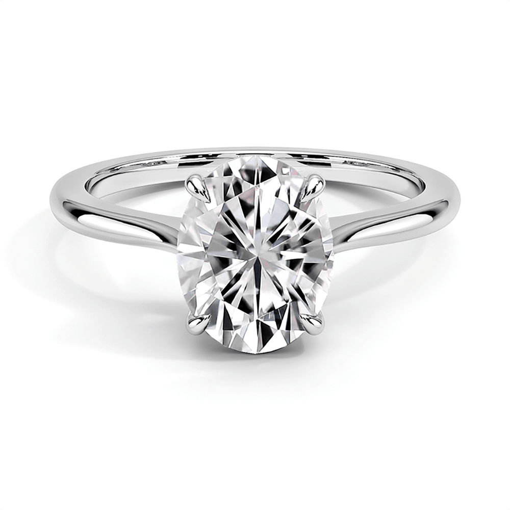 Classic Four - Prong Solitaire Oval Cut Lab Grown Diamond Engagement Ring - TAYLOR KOM_10K White Gold