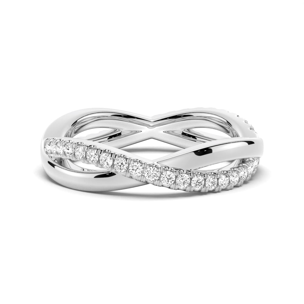 Classic Infinity Moissanite Wedding Band - TAYLOR KOM_925 Sterling Silver