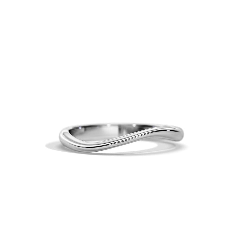 Classic Wave Shape Plain Wedding Band - TAYLOR KOM_925 Sterling Silver