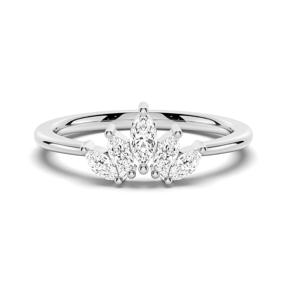 Crown Shape Moissnite Wedding Band - TAYLOR KOM_925 Sterling Silver