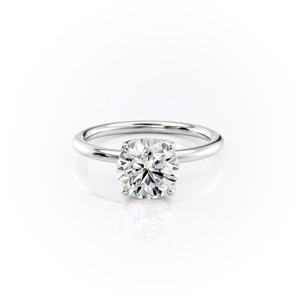 Delicate Petal Prongs Moissanite Engagement Ring - TAYLOR KOM_925 Sterling Silver