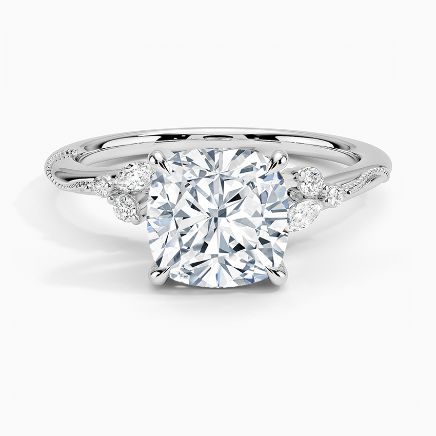 Elegant Cushion Cut Moissanite Engagement Ring - TAYLOR KOM_925 Sterling Silver