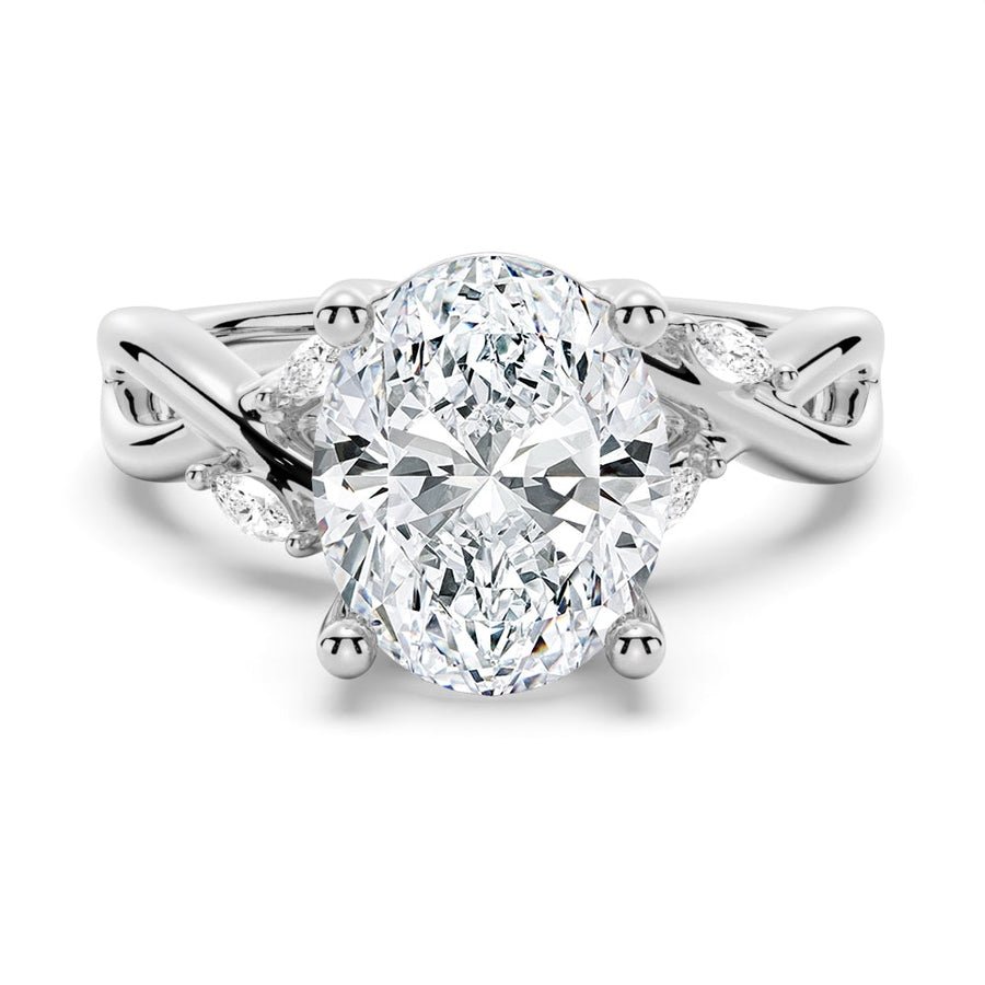 Enchanted Forest Oval Shaped Moissanite Ring - TAYLOR KOM_925 Sterling Silver