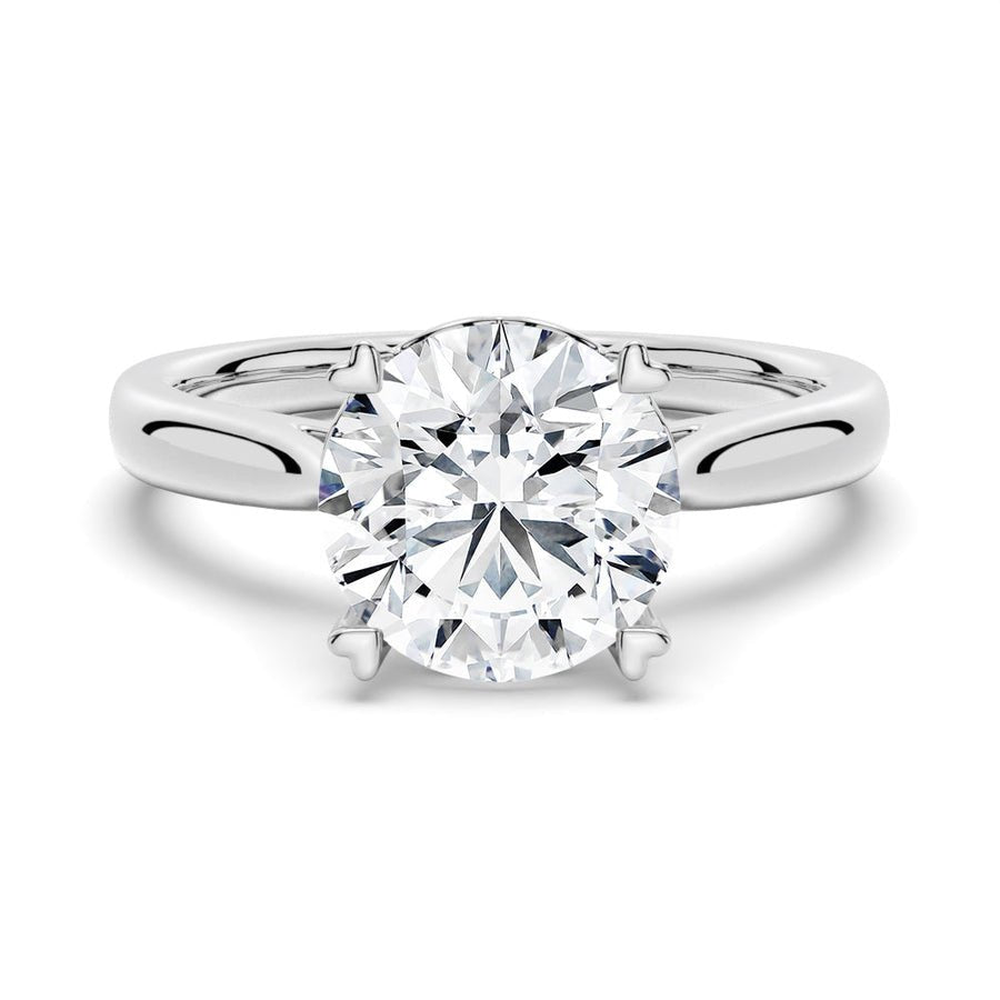 Eternal Heart Solitaire Round Moissanite Ring - TAYLOR KOM_925 Sterling Silver