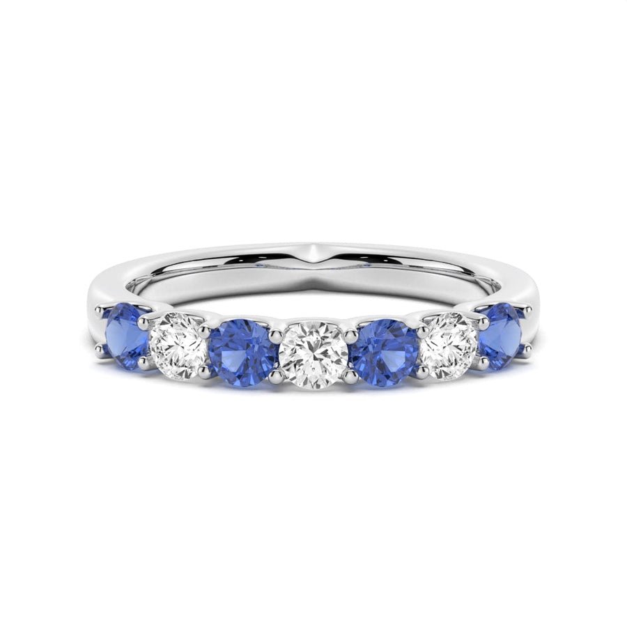 Eternal Sapphire Serenade Moissanite Wedding Band - TAYLOR KOM_925 Sterling Silver