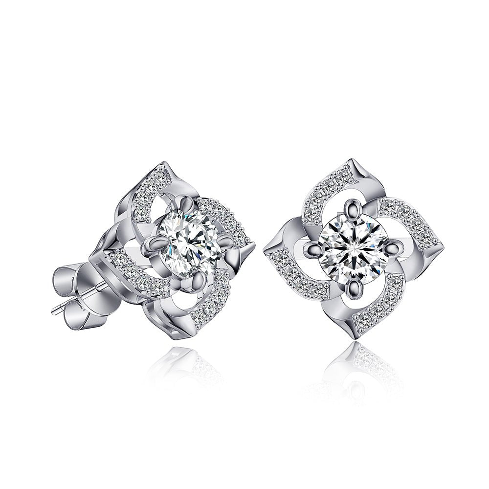 Flowers Shaped Moissanite Earrings - 1.16CTW - TAYLOR KOM_925 Sterling Silver