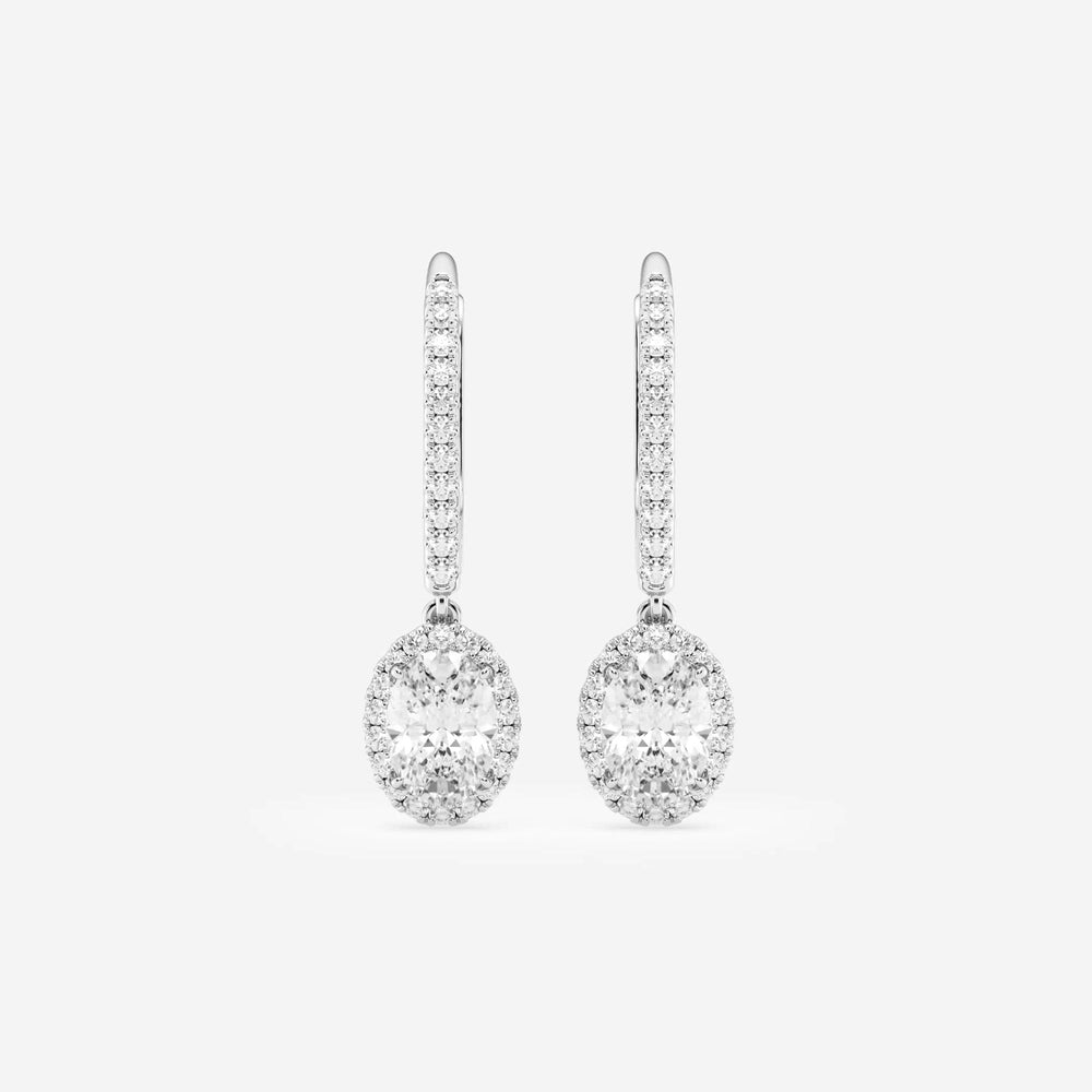 Halo Oval Pavé Moissanite Earrings - TAYLOR KOM_925 Sterling Silver