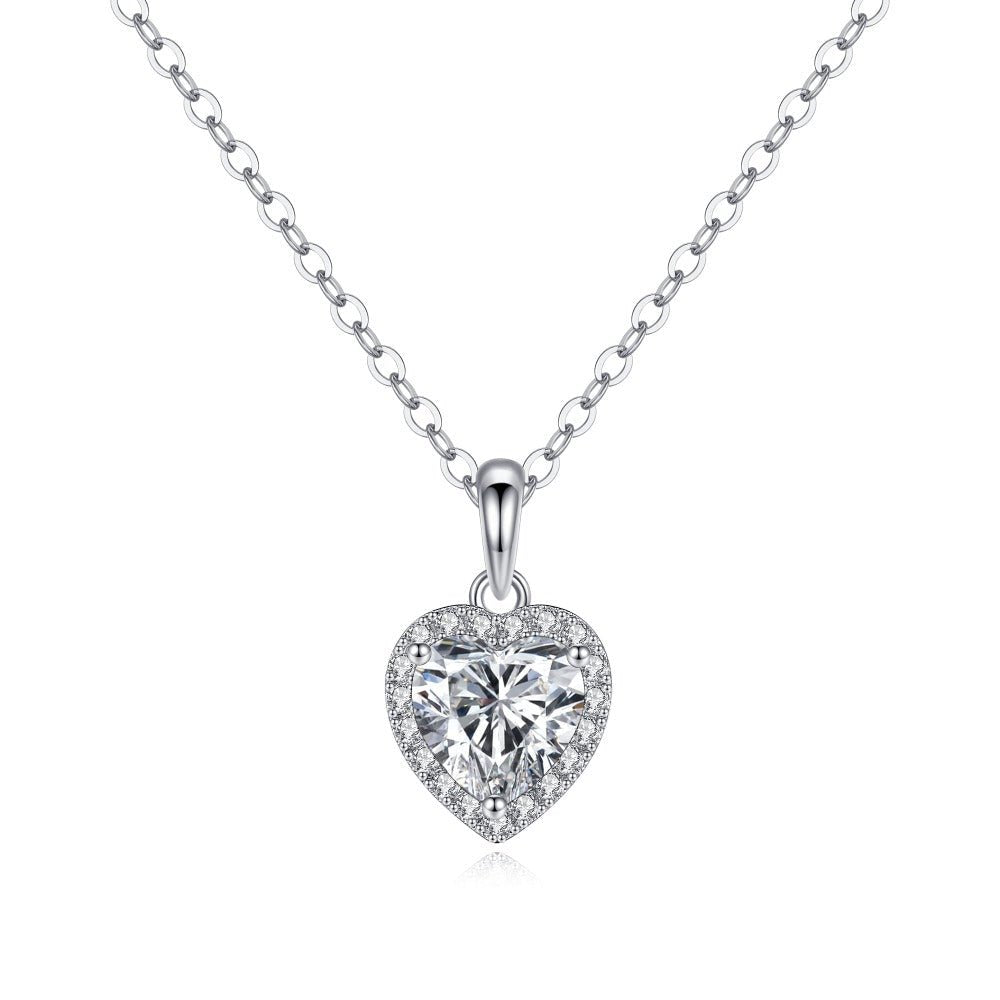 Heart Pave Set Moissanite Necklace - TAYLOR KOM_