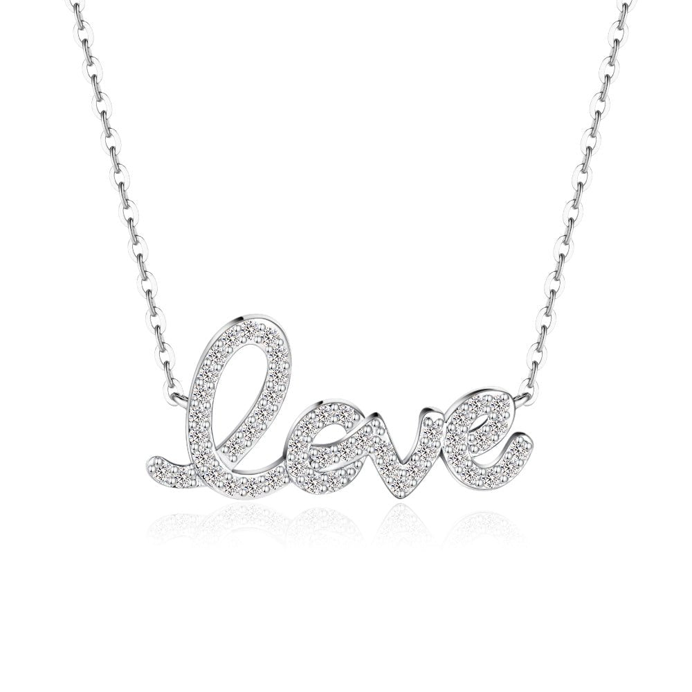 Love Shaped Moissanite Necklace - TAYLOR KOM_White Gold
