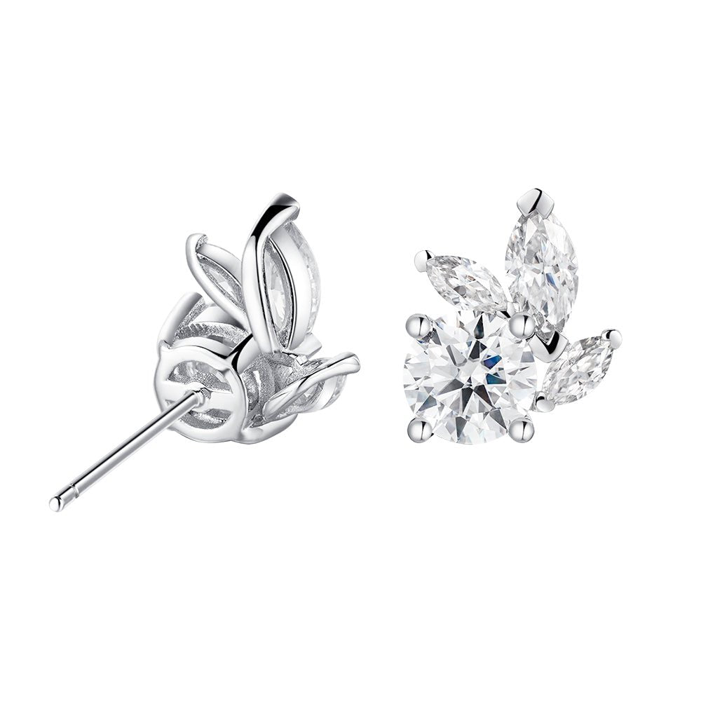 Marquise and Round Cut Moissanite Earrings - 2.2CTW - TAYLOR KOM_925 Sterling Silver