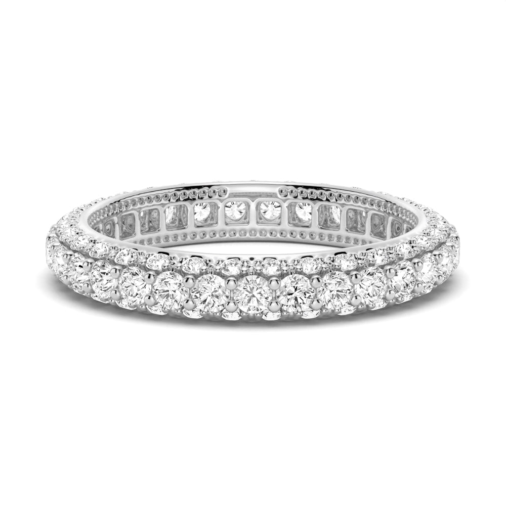 Micropavé Moissanite Eternity Wedding Band - TAYLOR KOM_925 Sterling Silver