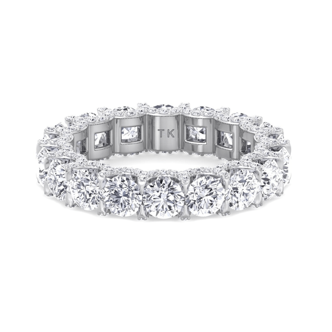 Micropavé Round Moissanite Eternity Band - TAYLOR KOM_925 Sterling Silver