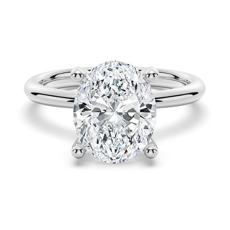 Oval Shaped Solitaire Moissanite Engagement Ring - TAYLOR KOM_925 Sterling Silver
