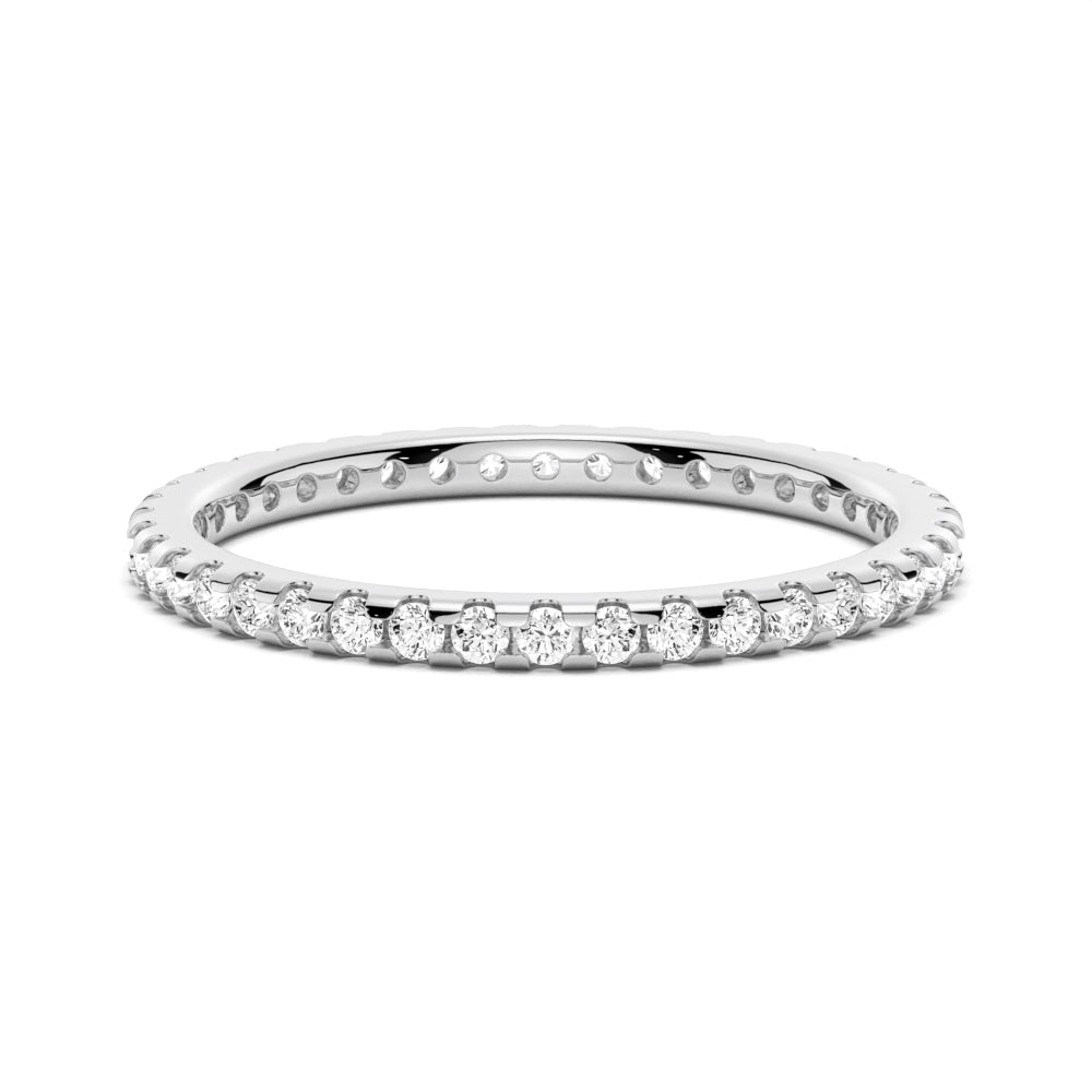 Pavé Scalloped Moissanite Eternity Band - TAYLOR KOM_925 Sterling Silver