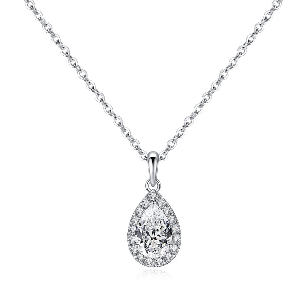 Pear Shaped Moissanite Necklace - TAYLOR KOM_