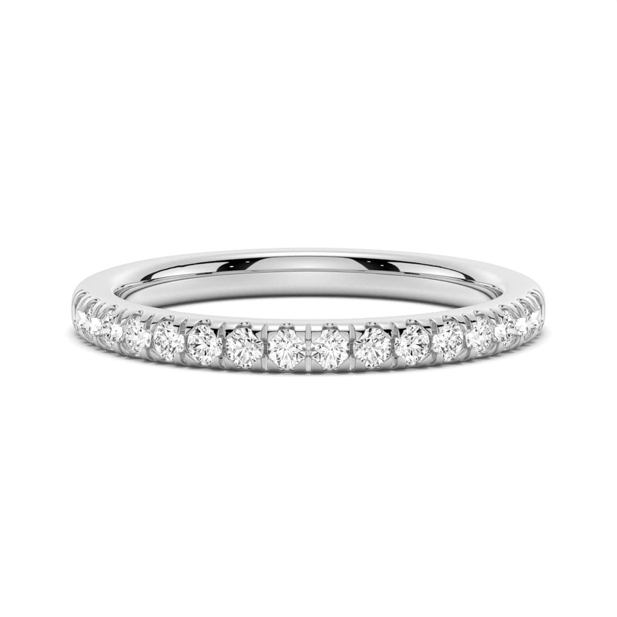 Petite Classic French Pave Moissanite Wedding Band - 1.4mm - TAYLOR KOM_925 Sterling Silver