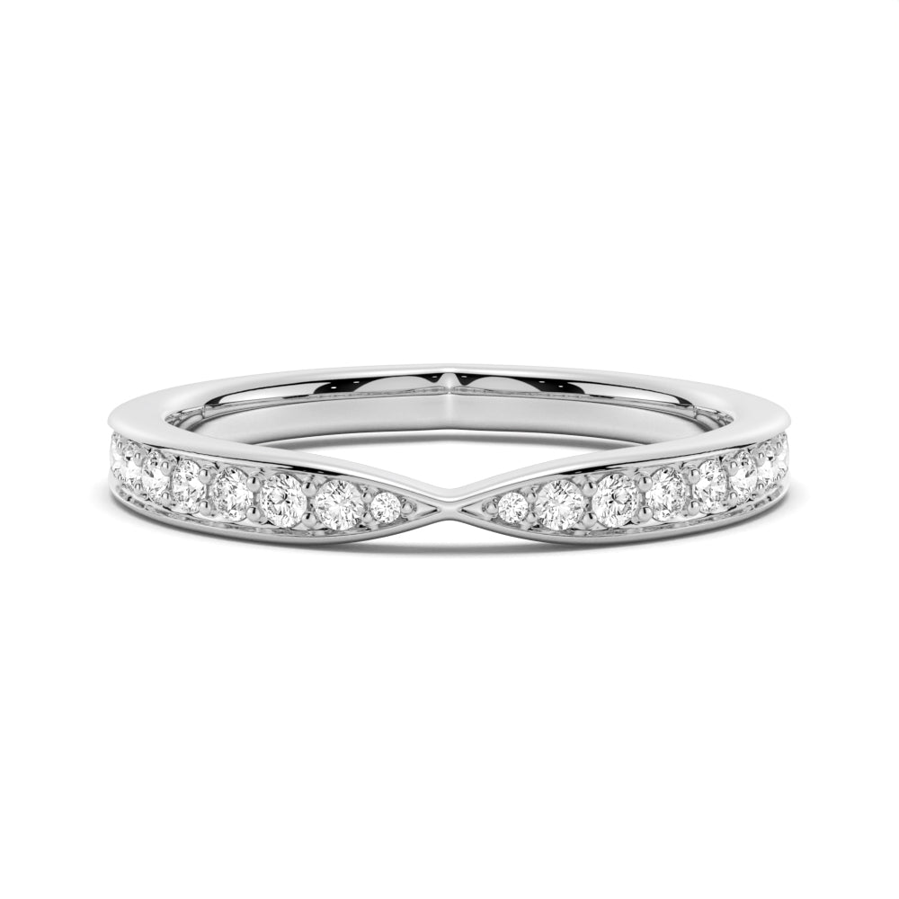 Petite Infinity Pave Moissanite Wedding Band - TAYLOR KOM_925 Sterling Silver
