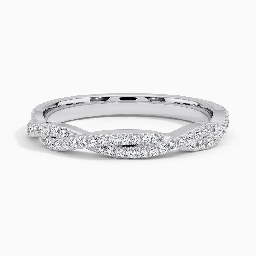 Petite Luxe Twisted Vine Moissanite Wedding Band - TAYLOR KOM_925 Sterling Silver