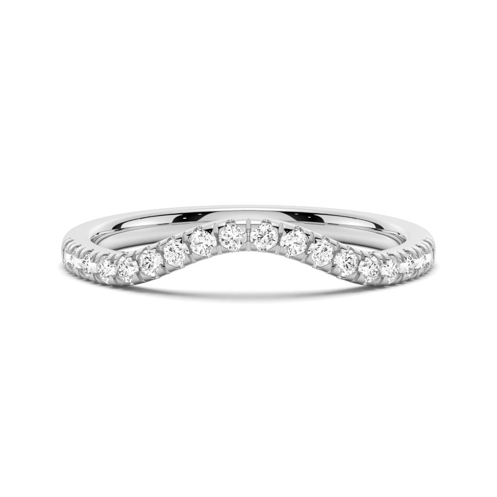 Petite Pavé Français Moissanite Wedding Band - TAYLOR KOM_925 Sterling Silver