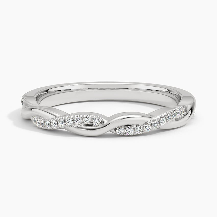 Petite Twisted Vine Moissanite Wedding Band - TAYLOR KOM_925 Sterling Silver