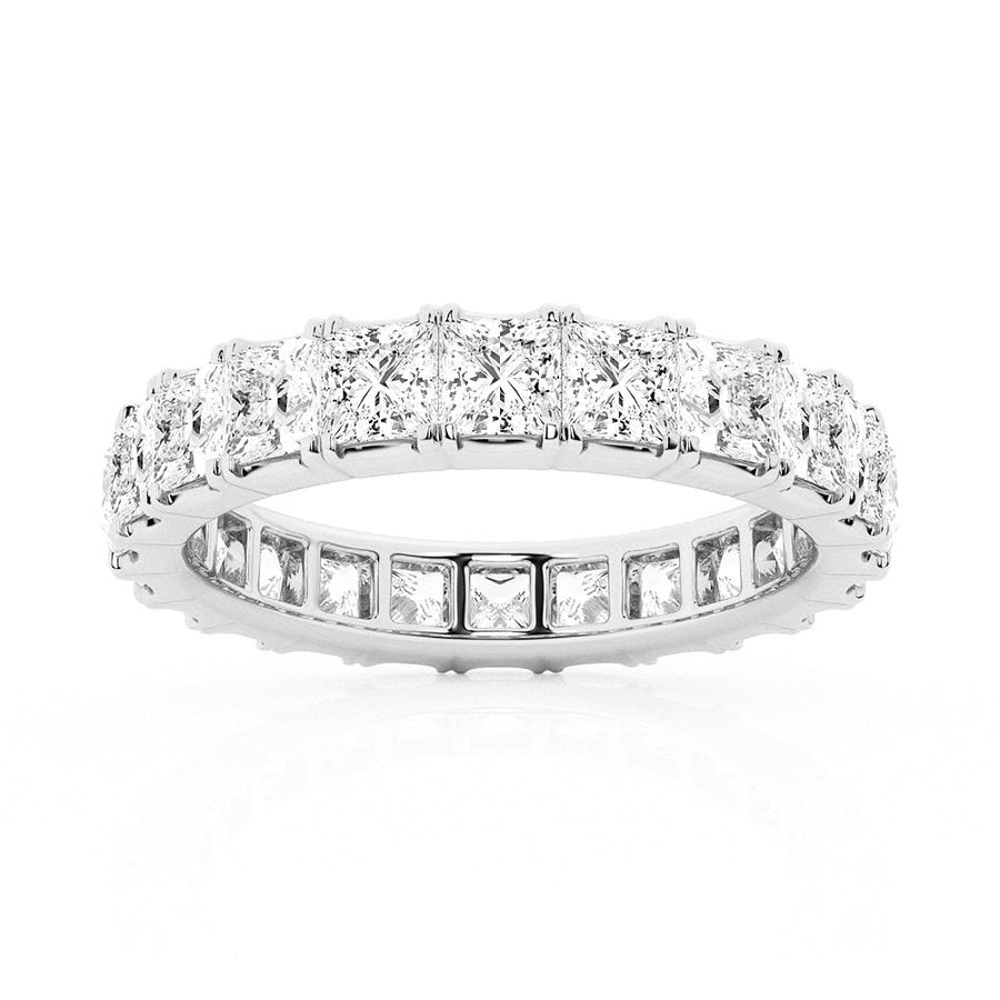 Princess Cut Moissanite Eternity Band - 5ctw. - TAYLOR KOM_925 Sterling Silver