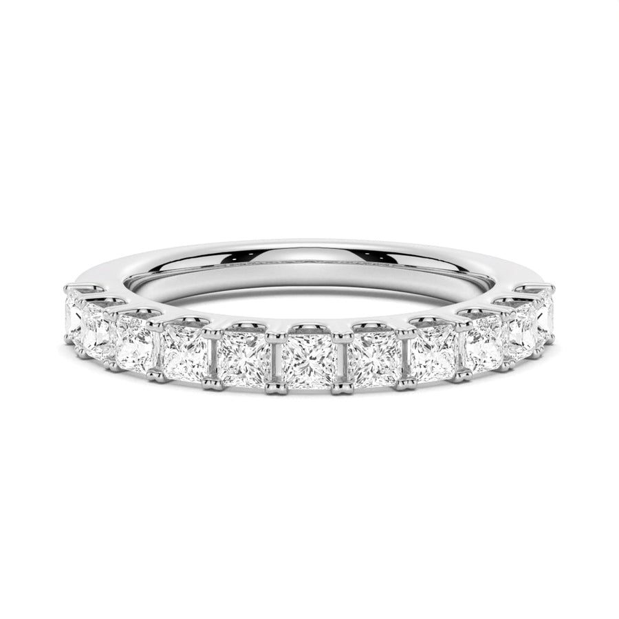 Princess Cut Moissanite Half Eternity Band - 1.65 ctw. - TAYLOR KOM_925 Sterling Silver