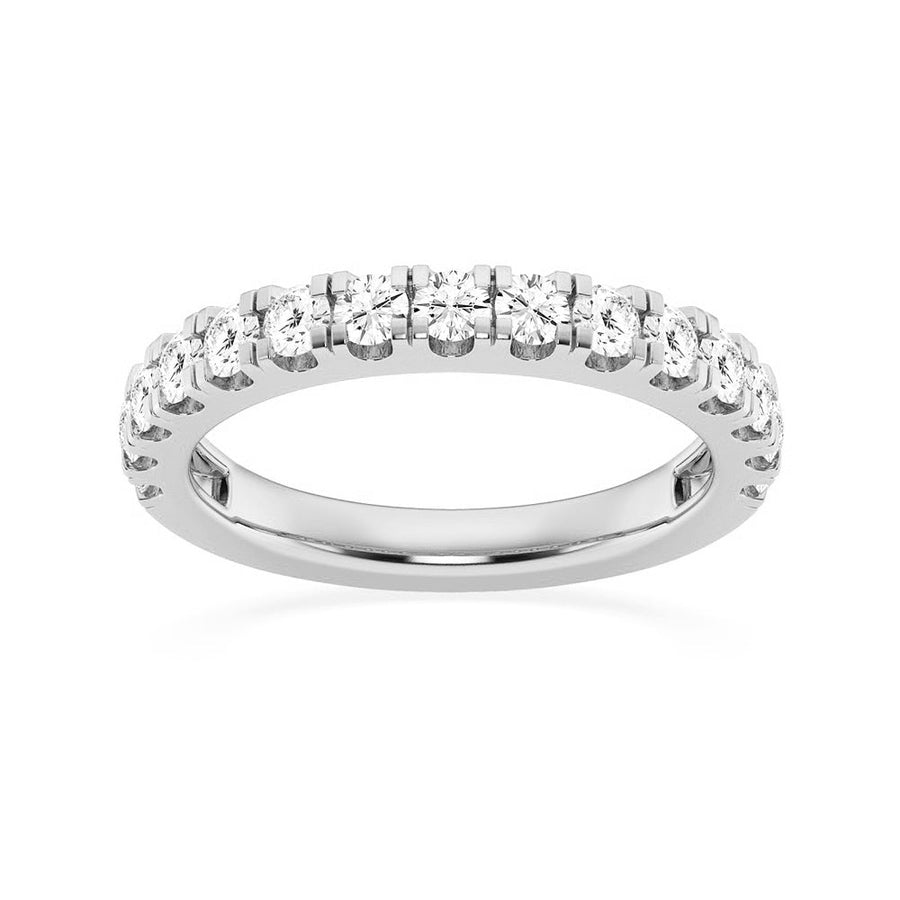 Radiant Brilliance Round Moissanite Wedding Band - TAYLOR KOM_925 Sterling Silver