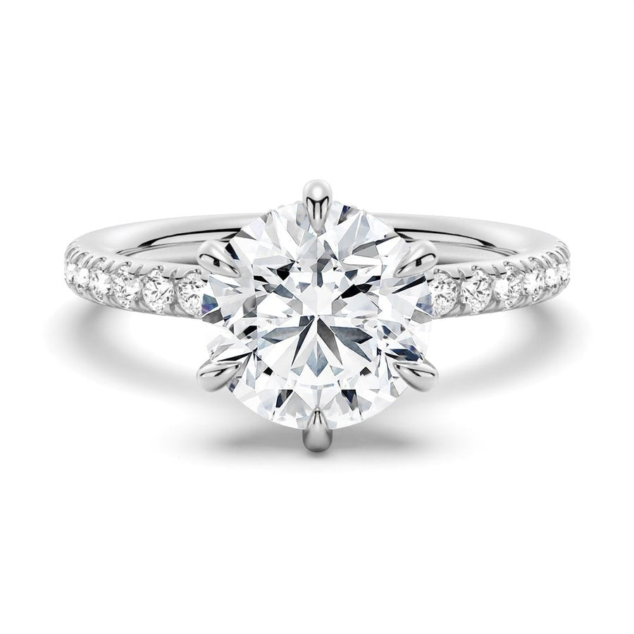 Radiant Moissanite Ring With Hidden Halo - TAYLOR KOM_925 Sterling Silver