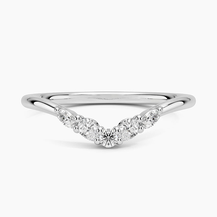 Round and Marquise Shaped Wedding Band - TAYLOR KOM_925 Sterling Silver
