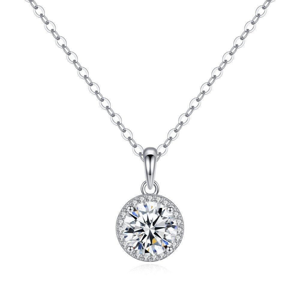 Round Cut Moissanite Necklace - TAYLOR KOM_