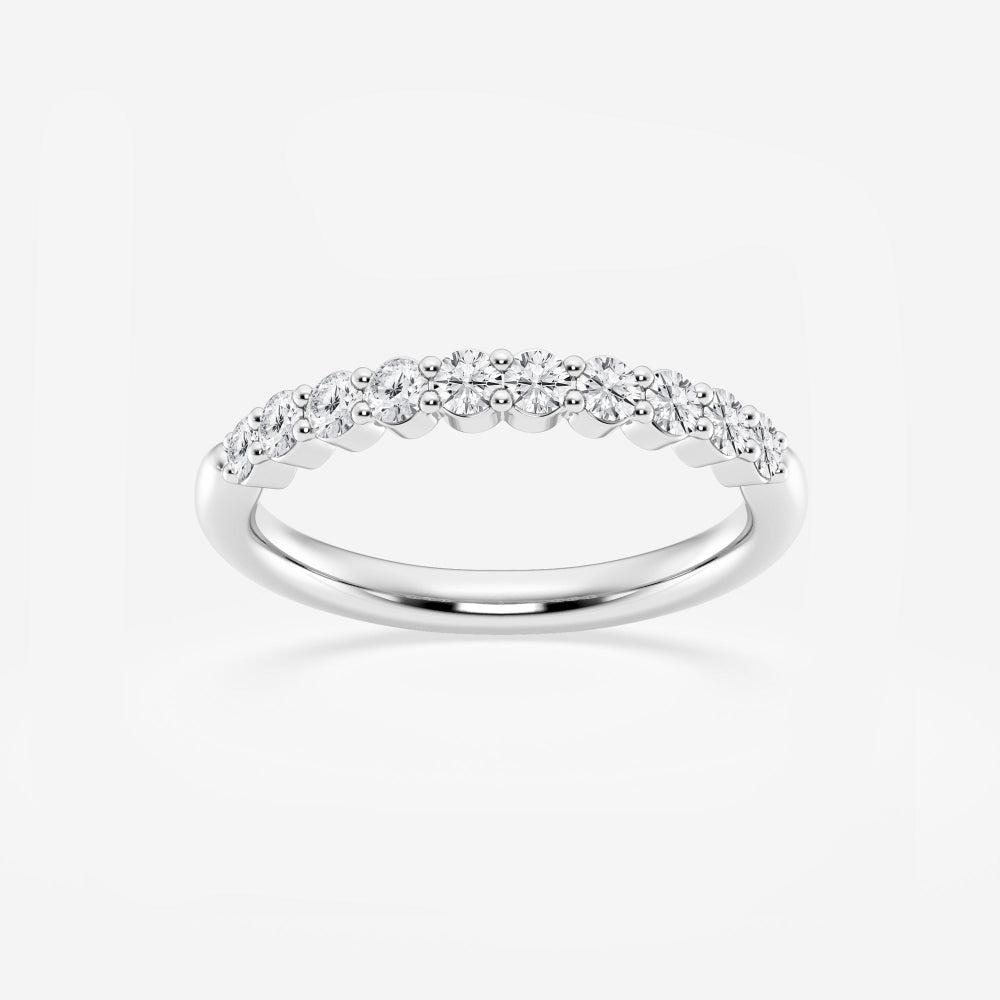 Round Prong Set Moissanite Wedding Band - 2mm - TAYLOR KOM_925 Sterling Silver