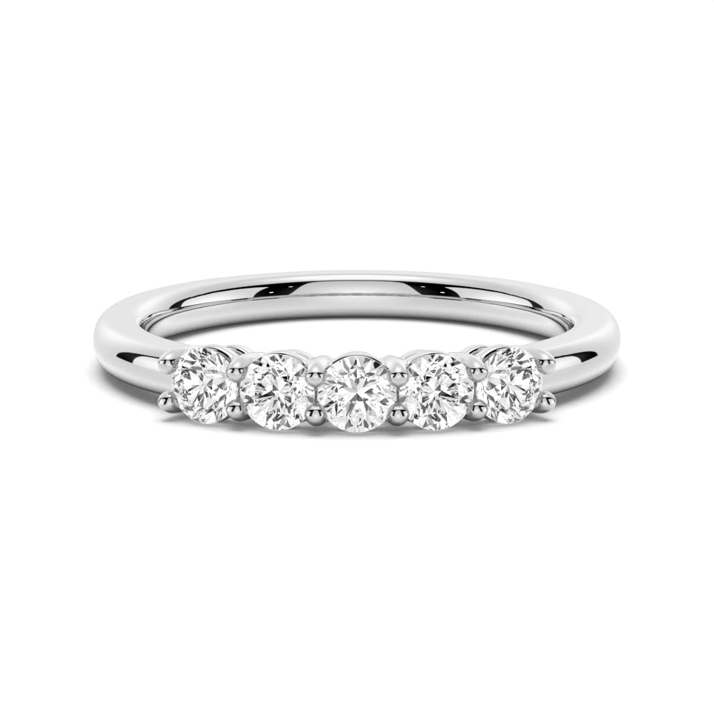 Shared Prong Set Moissanite Wedding Band - TAYLOR KOM_925 Sterling Silver