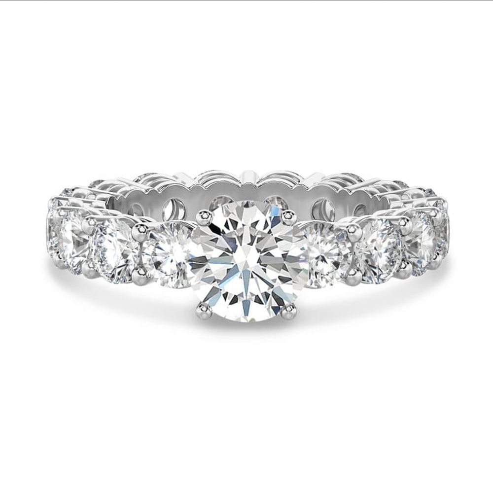 Solitaire Round Radiant Unity Moissanite Eternity Band - TAYLOR KOM_925 Sterling Silver