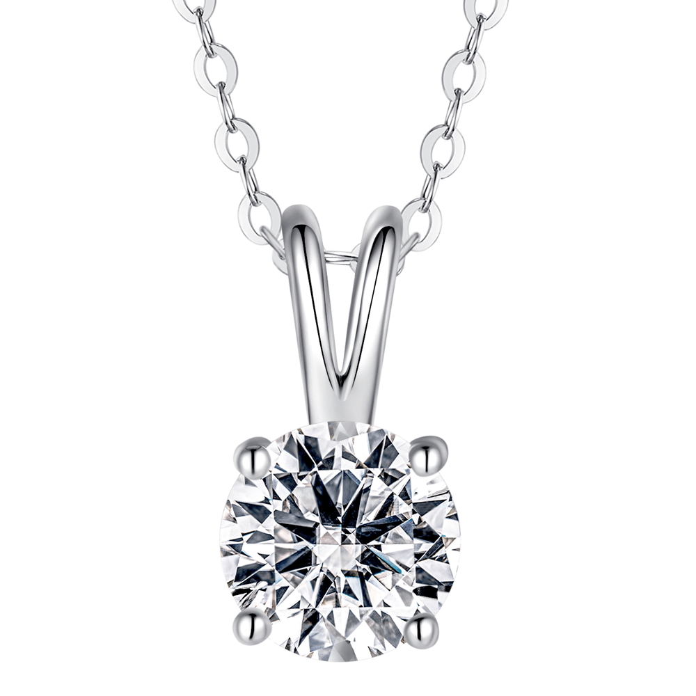 Starry Night Pendant 1 CT. Round Moissanite Brilliance - TAYLOR KOM_White Gold