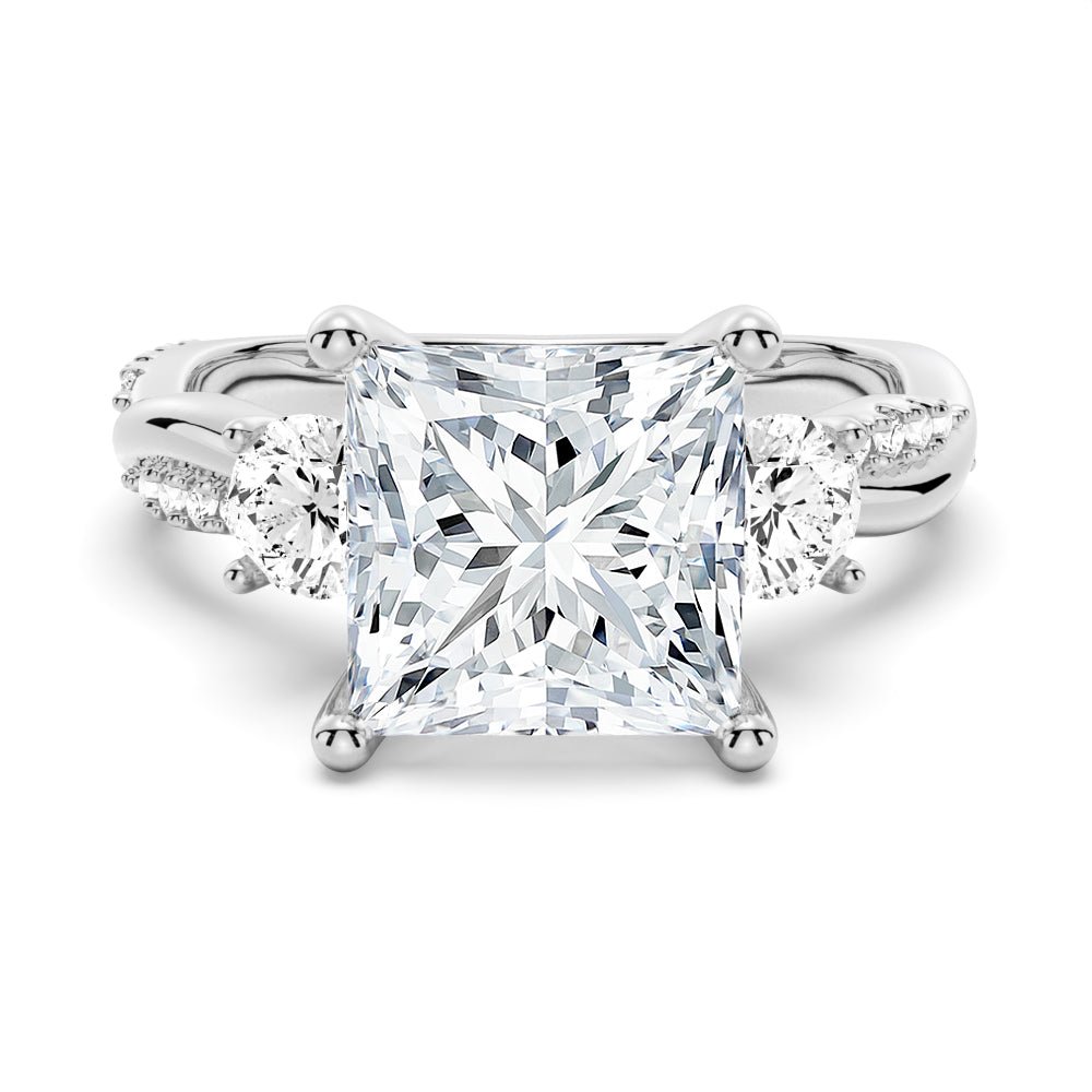 Timeless Elegance Princess - Cut Moissanite Ring - TAYLOR KOM_925 Sterling Silver