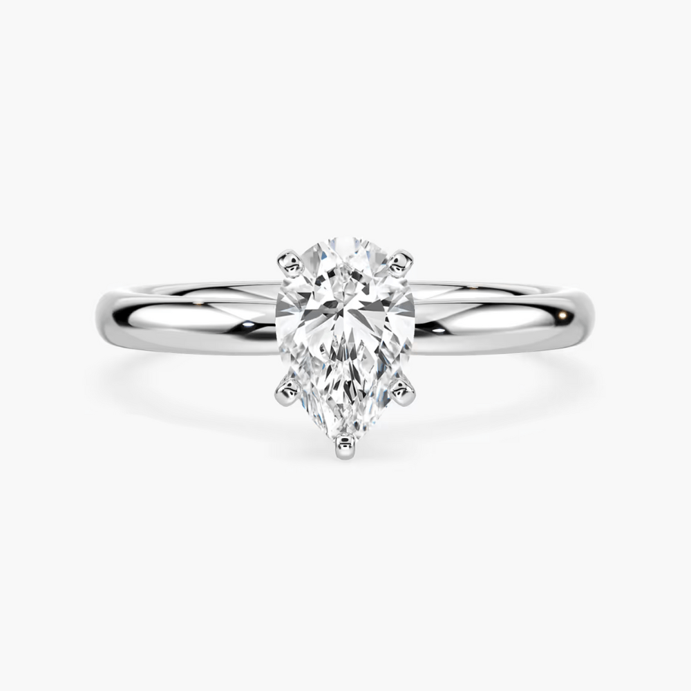 Traditional Solitaire Moissanite Engagement Ring - TAYLOR KOM_925 Sterling Silver