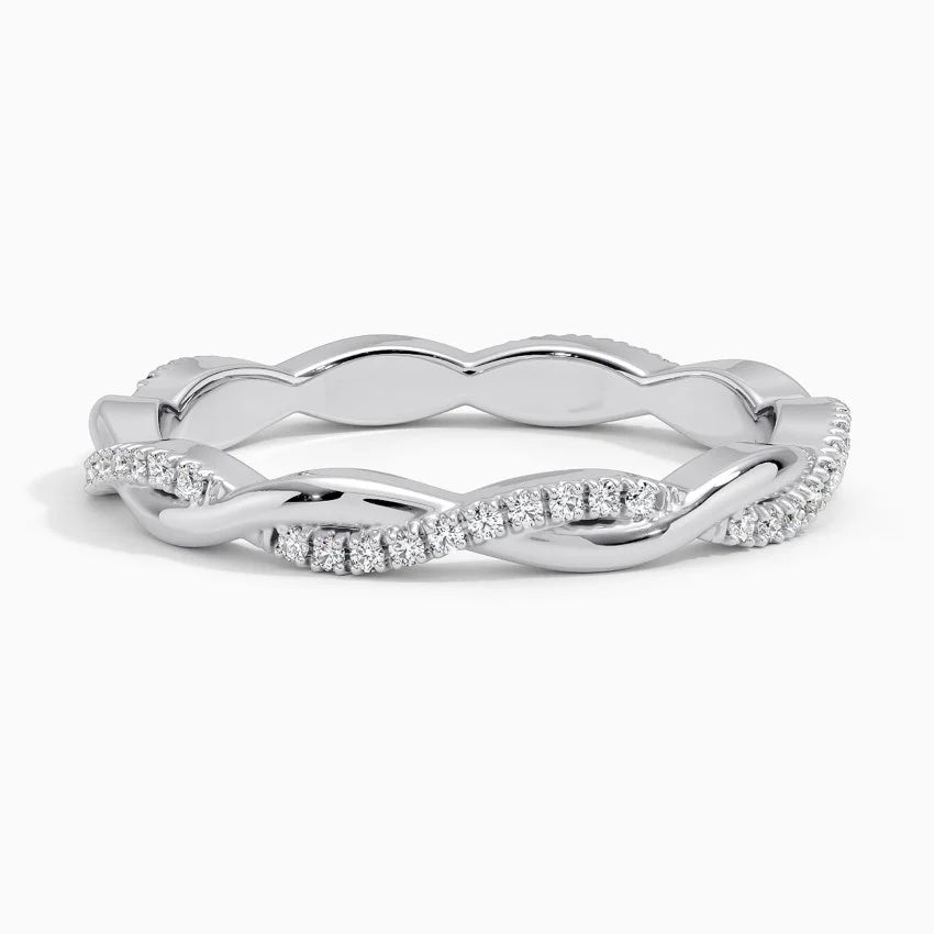 Twisted Vine Eternity Moissanite Wedding Band - TAYLOR KOM_925 Sterling Silver