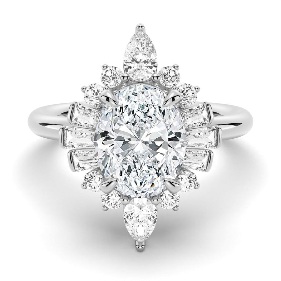 Vintage Oval Halo Moissanite Engagement Ring - TAYLOR KOM_925 Sterling Silver