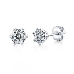 0.5 CT. Classic Six-Prong Round Moissanite Stud Earrings