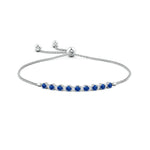 1.37 CT. Adjustable Blue Sapphire and White Sapphire Bolo Tennis Bracelet